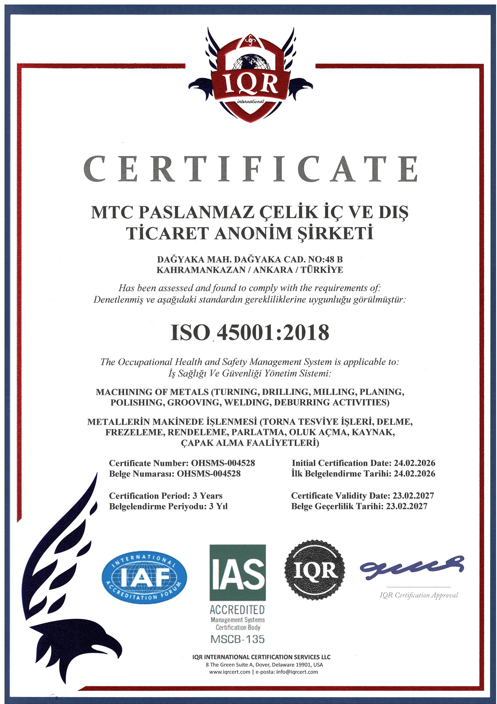 ISO 45001:2018